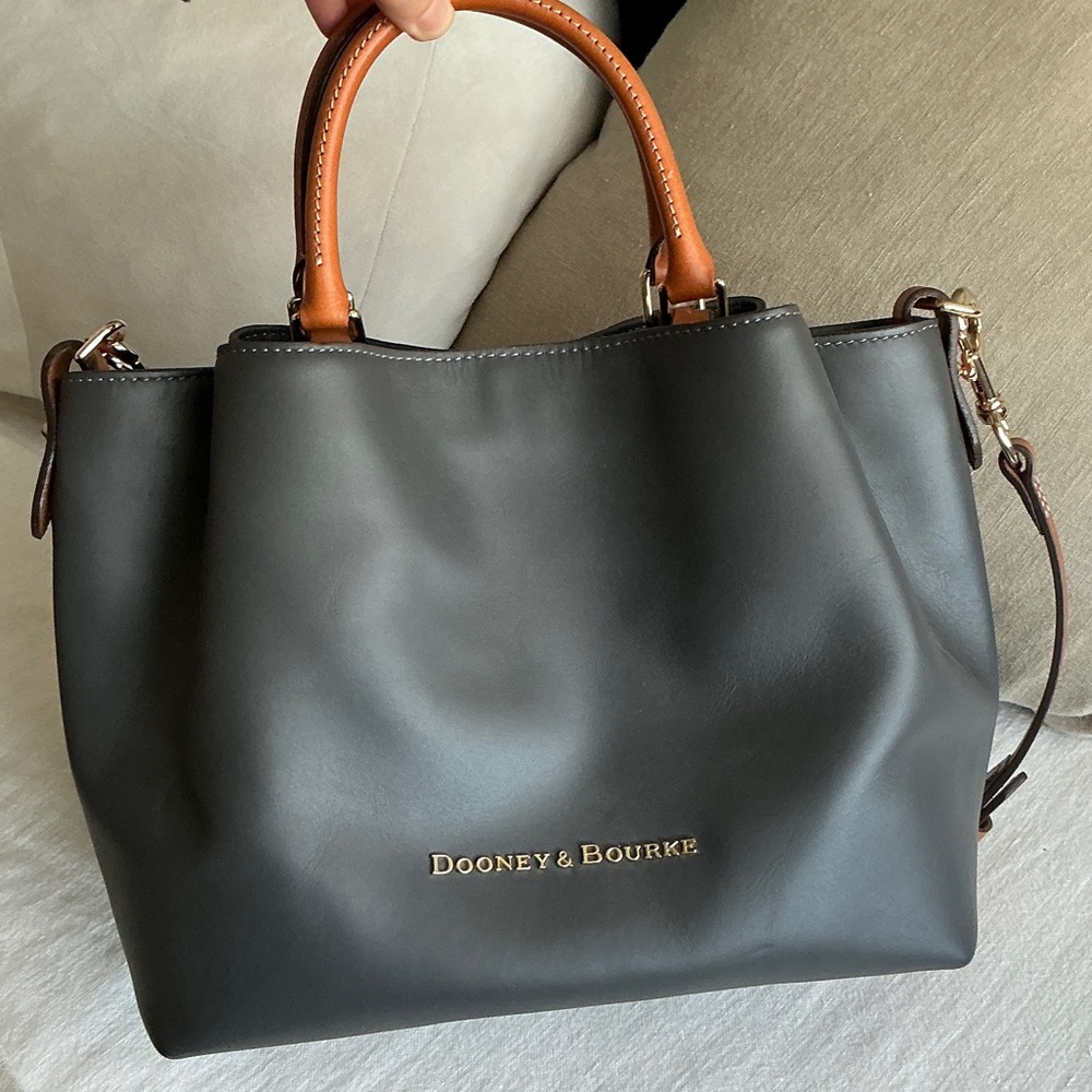 Dooney & Bourke large Barlow satchel dark grey